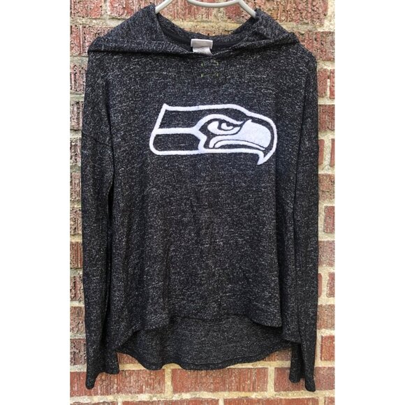 NFL Team Apparel Other - NFL Team Apparel Seattle Seahawks Black Heather High Low Hoodie Girls Size XL